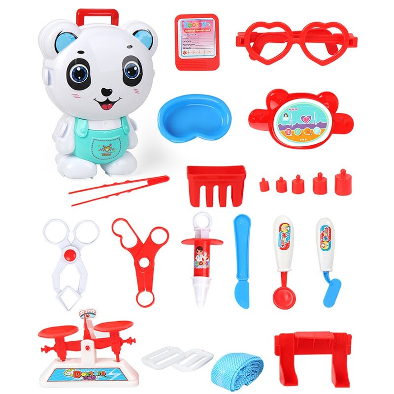 Kinder Cartoon Rucksack Durch Hause Koffer Spielzeug Küche Engineering Kosmetik Spielzeug Set Panda Spielzeug