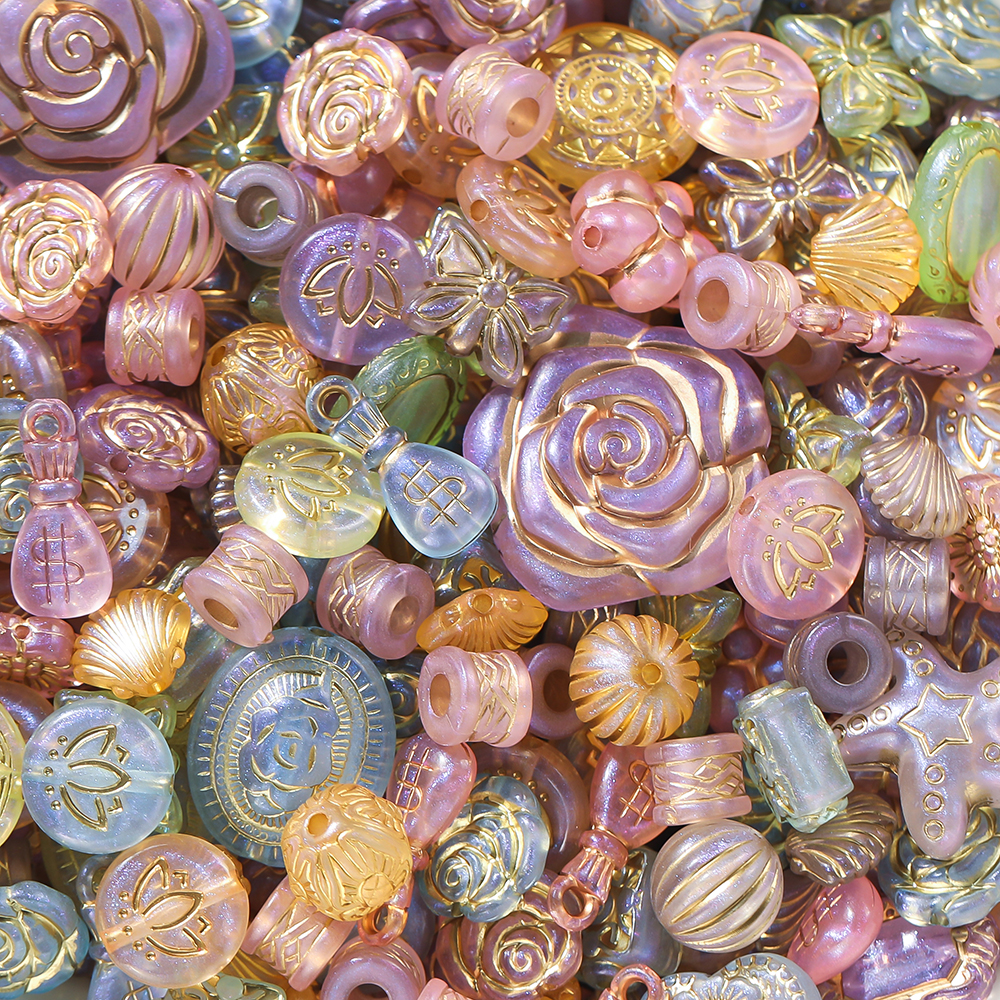 Mélange de perles classiques en acrylique, 20 g/Lot, perles d'espacement amples pour Bracelet à bricoler soi-même, matériel perlé, accessoires de fabrication de bijoux, fournitures: Bleu