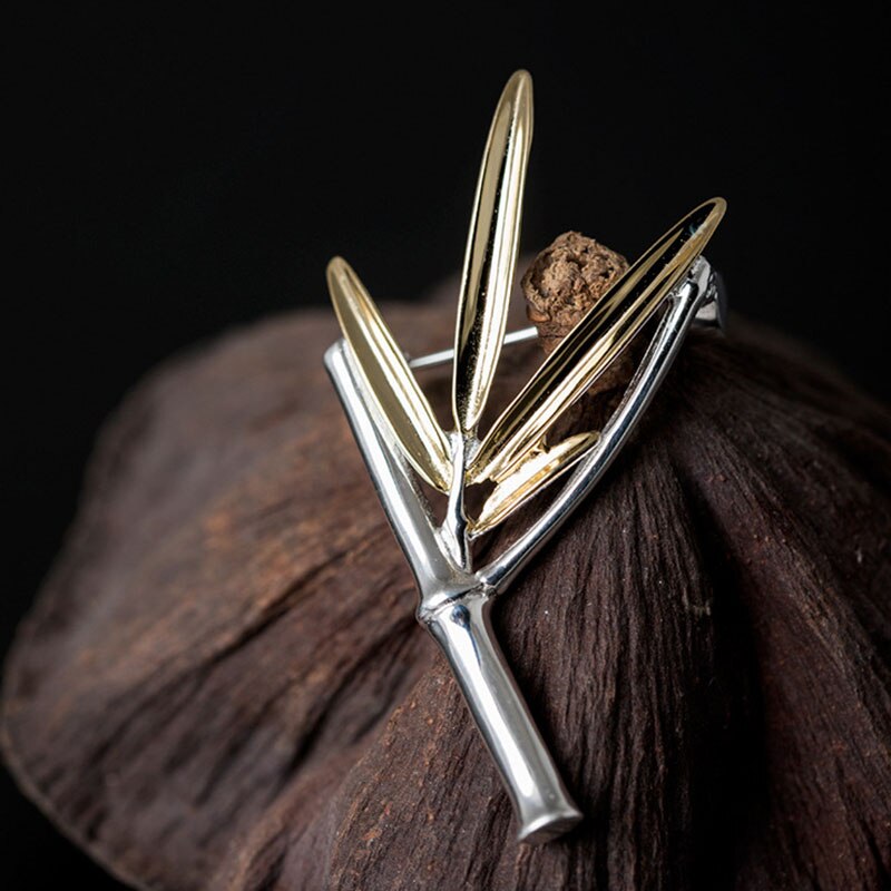 S925 Sterling Silber Pflaume Blüte zweig brosche farbe trennung intarsien perlen frauen kleidung zubehör Korsage