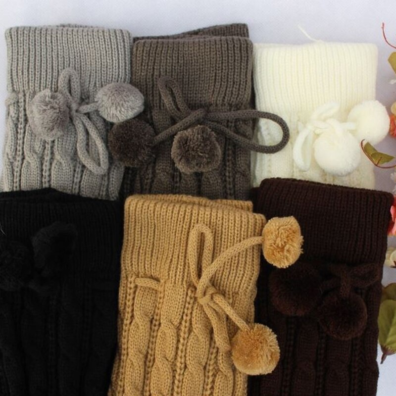 Gebreide Vrouwen Winter Beenwarmers Knie Hoge Dij Hoge Tie Kabel Gebreide Lange Boot Sokken Dames Laars Been Warmer