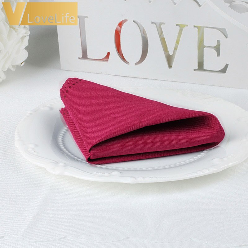 100 Stuks 30*30cm Servet Polyester Tafelkleden Vele Kleuren 12 "x 12" Doiner Wedding Party thuis Tafeldecoratie: Fuchsia