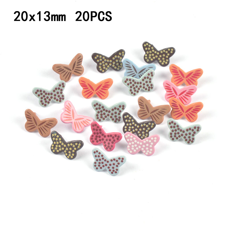 Tachuelas de Metal con forma de corazón y estrella de colores, artesanías, adornos para álbum de recortes, sujetadores, accesorios de decoración hechos a mano: C2577  20pcs