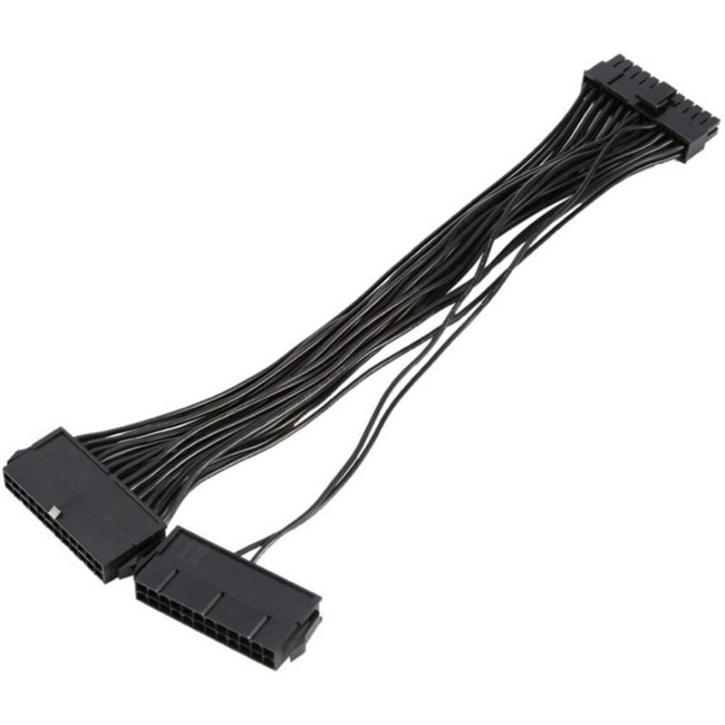 24Pin Voeding Synchro Man-vrouw Atx 30Cm 24 Pin Dual Psu Verlengkabel Voor Computer Adapter/mijnbouw, 2Pcs