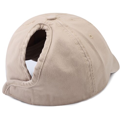 Furtalk vintage baseball cap kvinder mænd vasket bomuld hestehale baseball caps mænd snapback hip pop hat sort sommer kasket til kvinder: Khaki 2