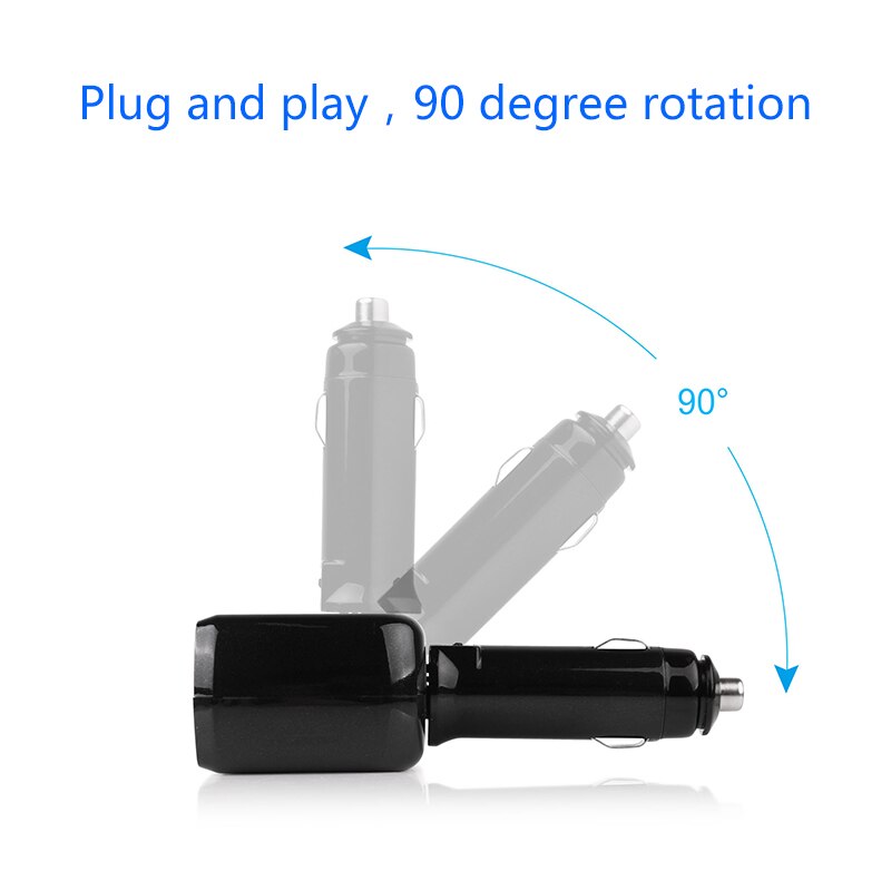 Podwójny Port USB 3 sposób gniazdo zapalniczki samochodowej rozgałęźnik ładowania przejściówka adapter DC 5V 1A + 2.1A gniazdo zapalniczki czarny dla