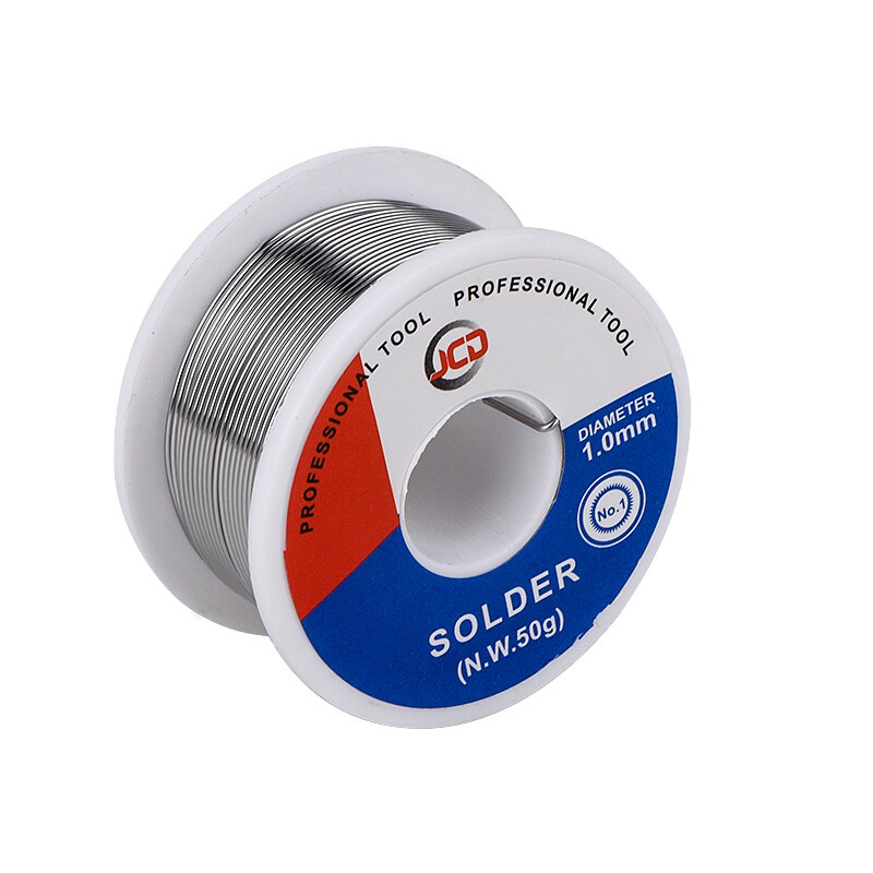 Jcd 50g soldeerdraad rol 0.6/0.8/1.0/1.2/1.5 mm 60/40 vloeimiddel 2.0% 45ft tin lood tin draad gesmolten hars kern soldeer soldeerdraad