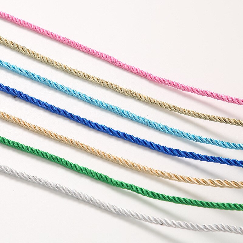 10 Meters 3mm Satin Polyester Cords Three strands of Rope Silk thread Rope Diy Jewelry Findings Handbag Box Accessories