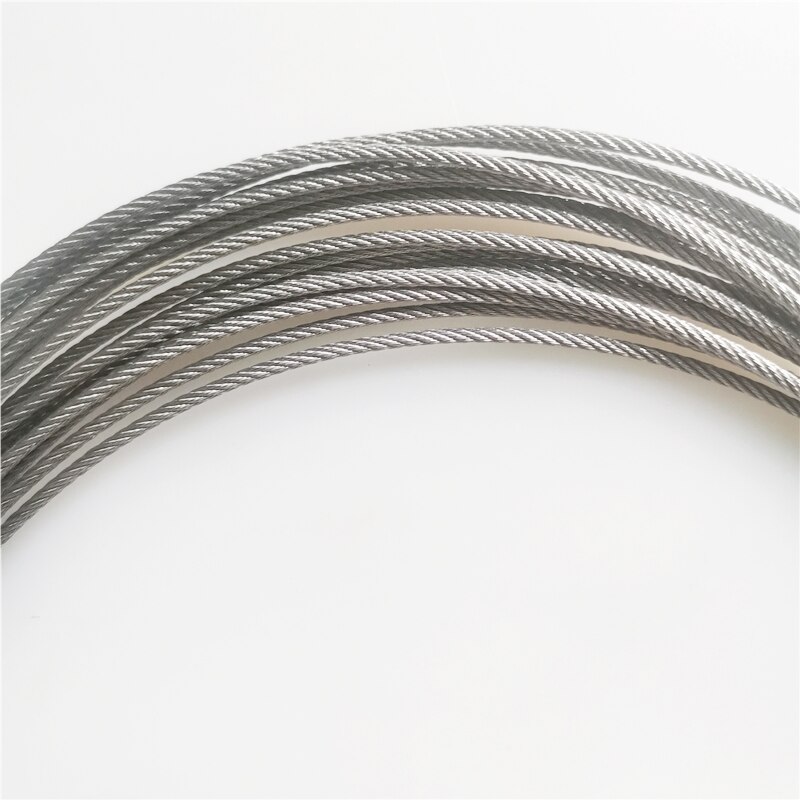 100M 50M 304 Stainless Steel 1mm 1.5mm 2mm Diameter Steel Wire bare Rope lifting Cable line Clothesline Rustproof 7X7