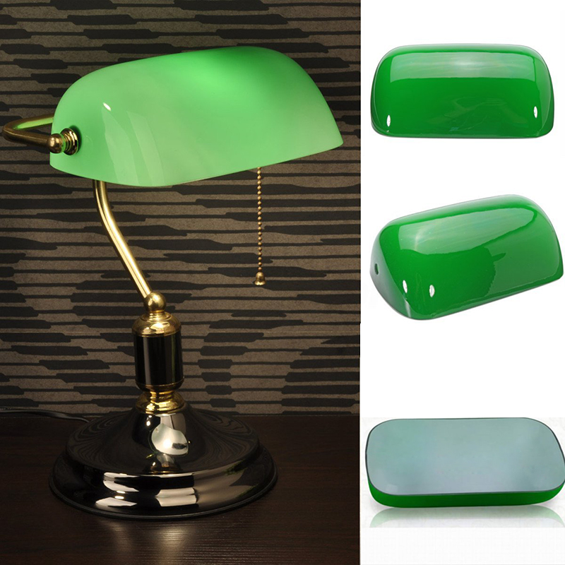 Vintage grønt glass skrivebord bankmann lampeskjermdeksel deksel erstatning lampeskjerm