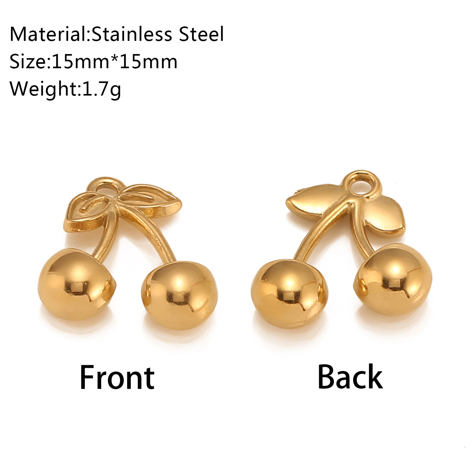 3 pezzi di ciondoli a forma di cuore/c lucchetto/trefoglio in acciaio inossidabile con simbolo della mano d'amore, non sbiadiscono, collana fai da te, braccialetto, creazione di gioielli: Colore rosa