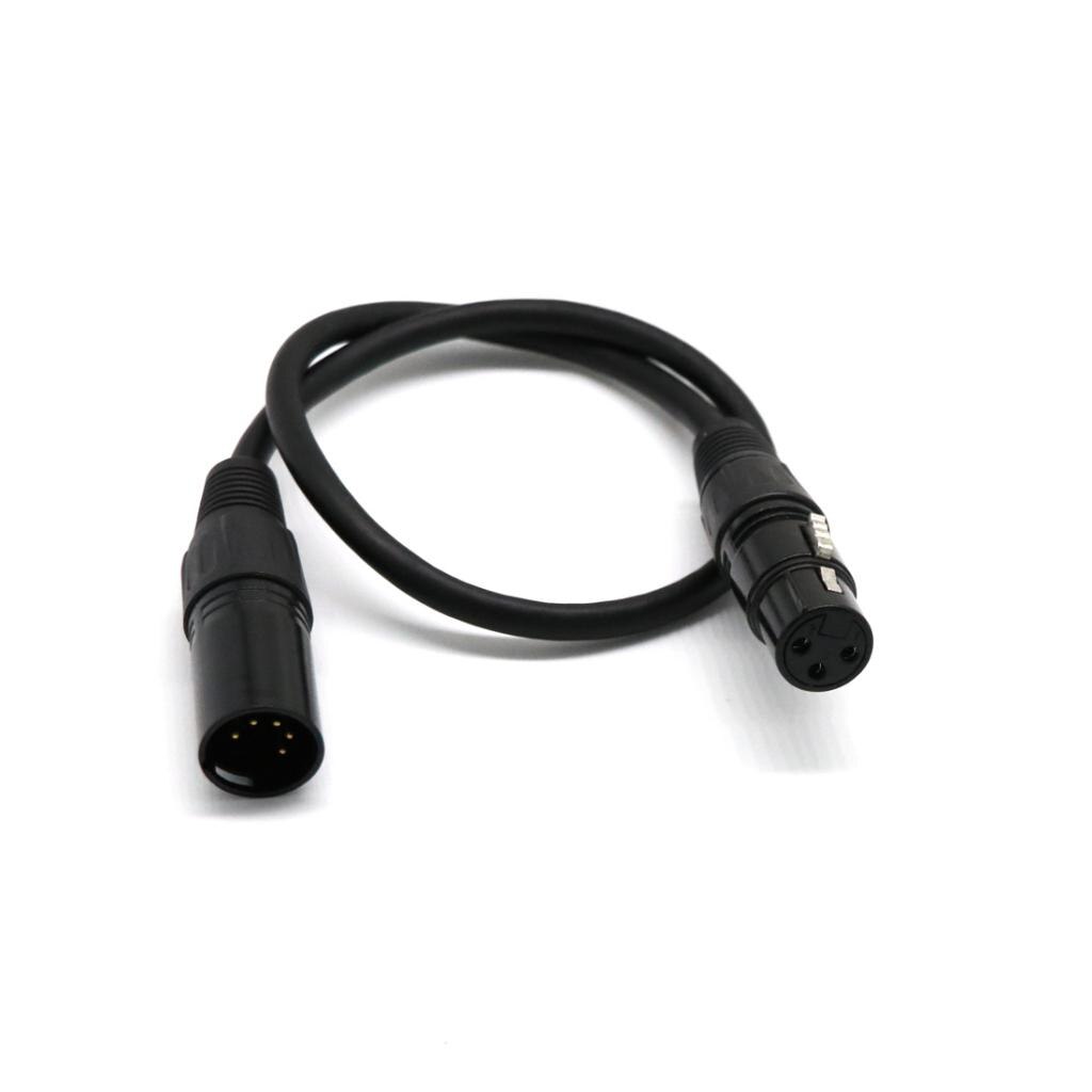 Conector de 5 pinos macho para 3 pinos fêmea xlr, adaptador dmx balanceado, acessório de iluminação de cabo