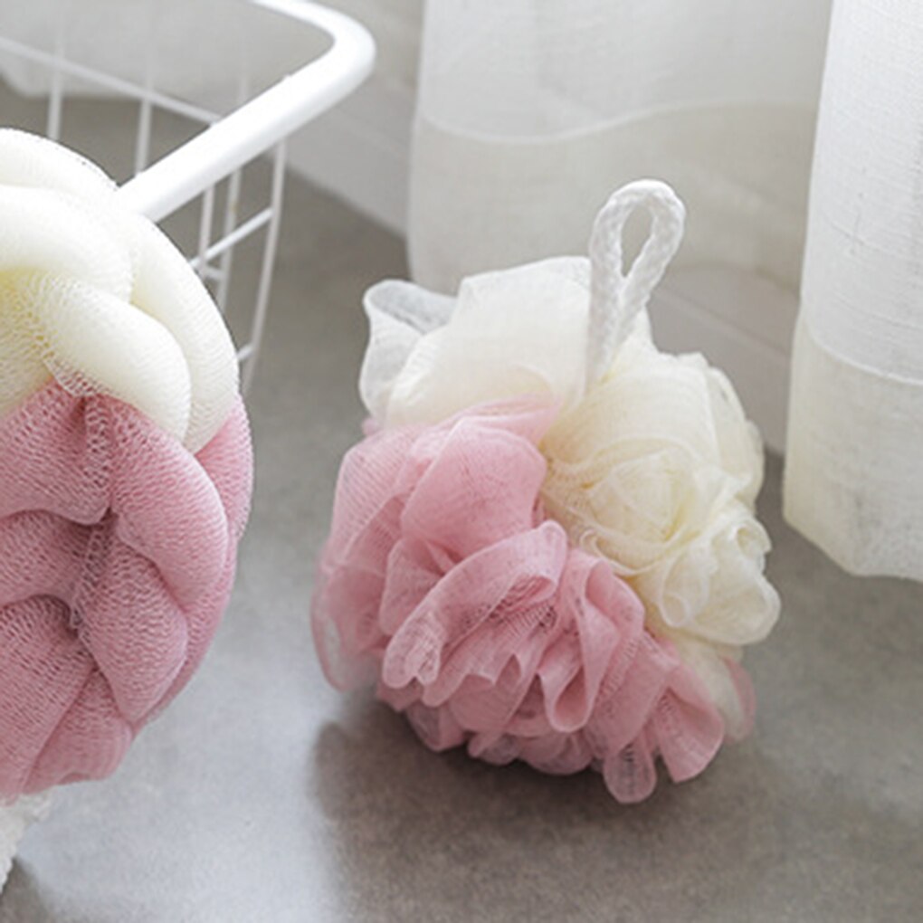2pcs Bath Flower Bath Strip Set Bath Ball Bath Flower Wash Back Towel Scrubber Body Cleaning Mesh Shower Wash Supplies