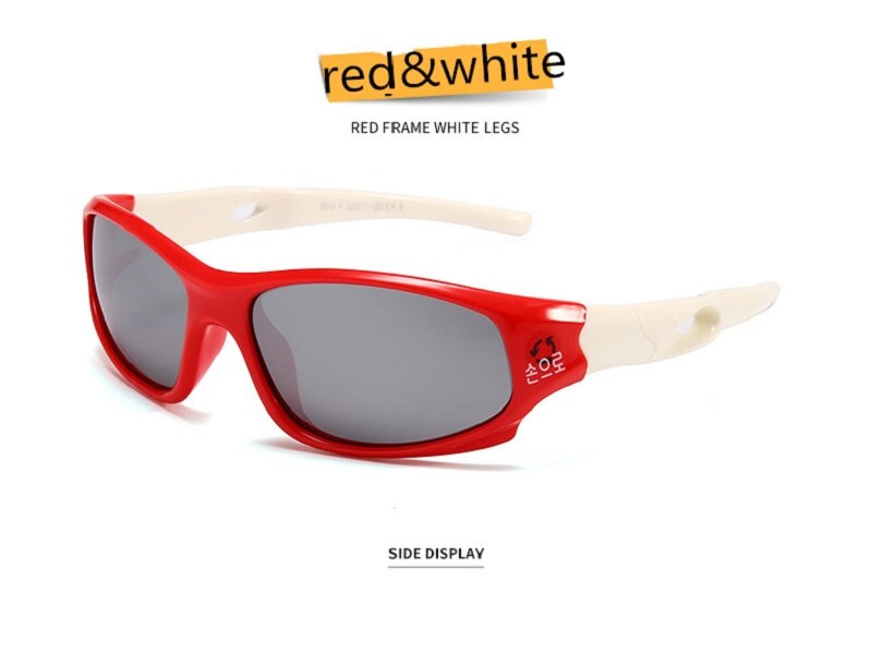 Kids Sport Cycling Fish Sunglasses Uv400 Protection Eyewear Boys Girls Outdoor Sun Glasses Coating Film Children Glasses: redwhite