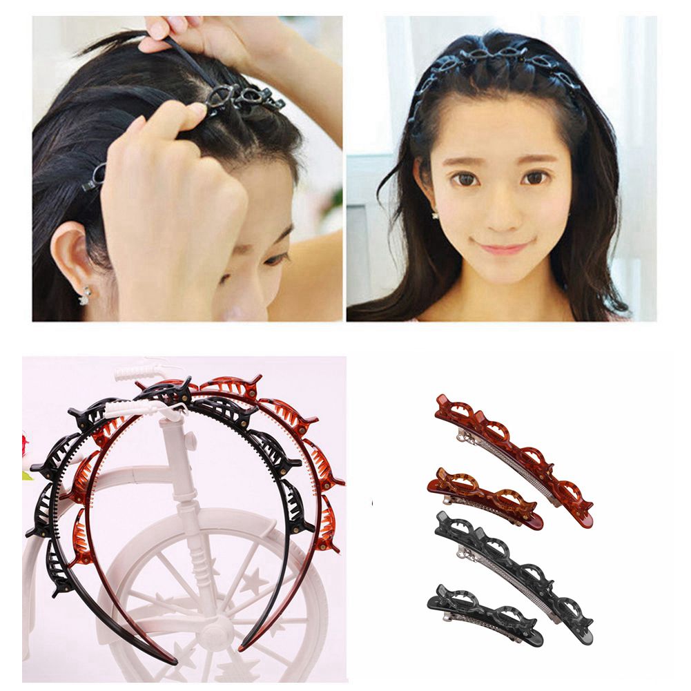 Pinza de doble capa para cabello para mujer, horquilla para peinado, diadema con estilo, cintas para el pelo, accesorios para el cabello