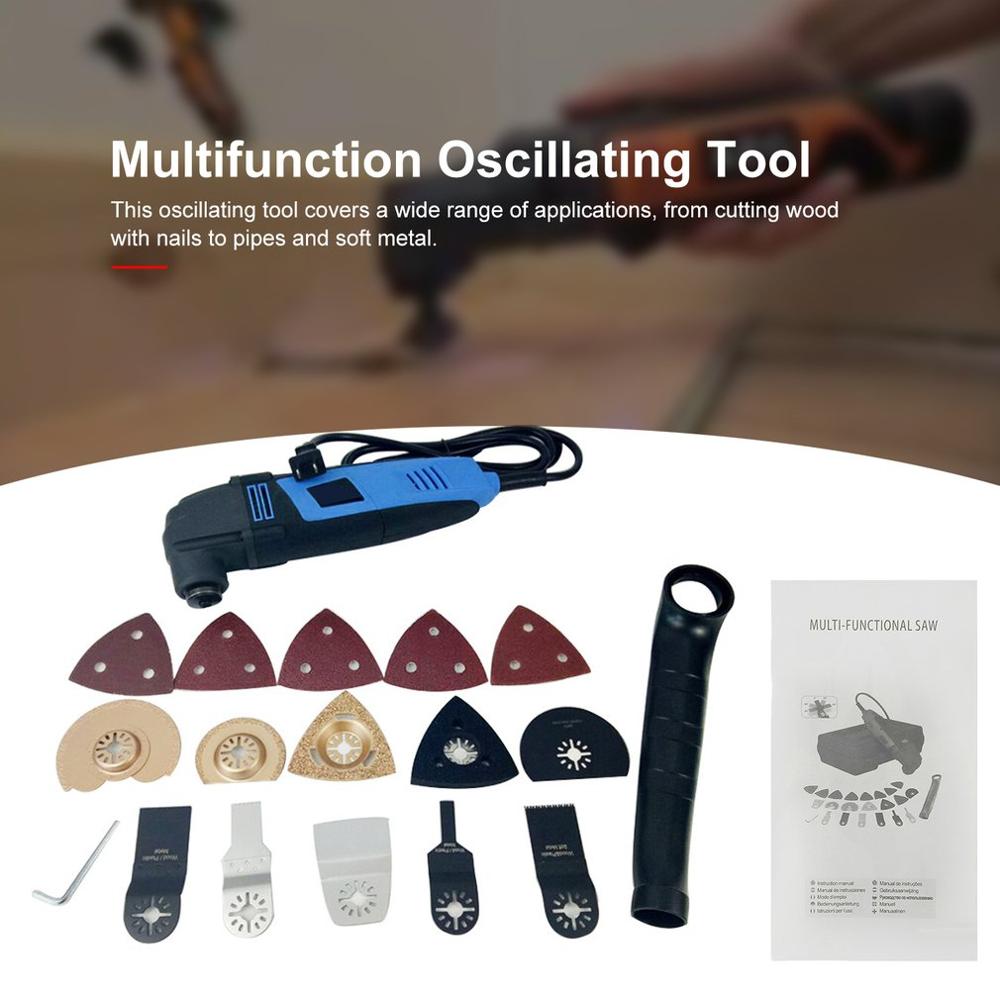 37 Stuks 110 V/220 V Variabele Snelheid Elektrische Multifunctionele Oscillerende Tool Kit Multi-Tool Power Tool Elektrische trimmer Saw Kit