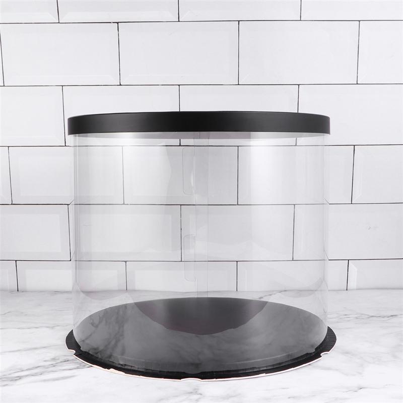 Plastic Cake Box Round Cake Packaging Boxes Transparent Organizer for Home Dessert Shop (Double-layer) (10inch/8inch/6inch)