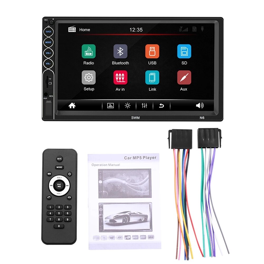 7 Inch HD Touch screen Car Radio Bluetooth Stereo audio Car Multimedia MP5 Player MP5 FM TF USB Aux Media Radio: A