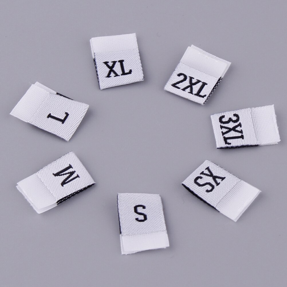 500 Stuks Kleding Size Labels Gevouwen Doek Labels Algemene Geweven Size Mark Praktische Kleding Maat Etiketten Voor Winkel Thuisgebruik wit: WhiteSize 1