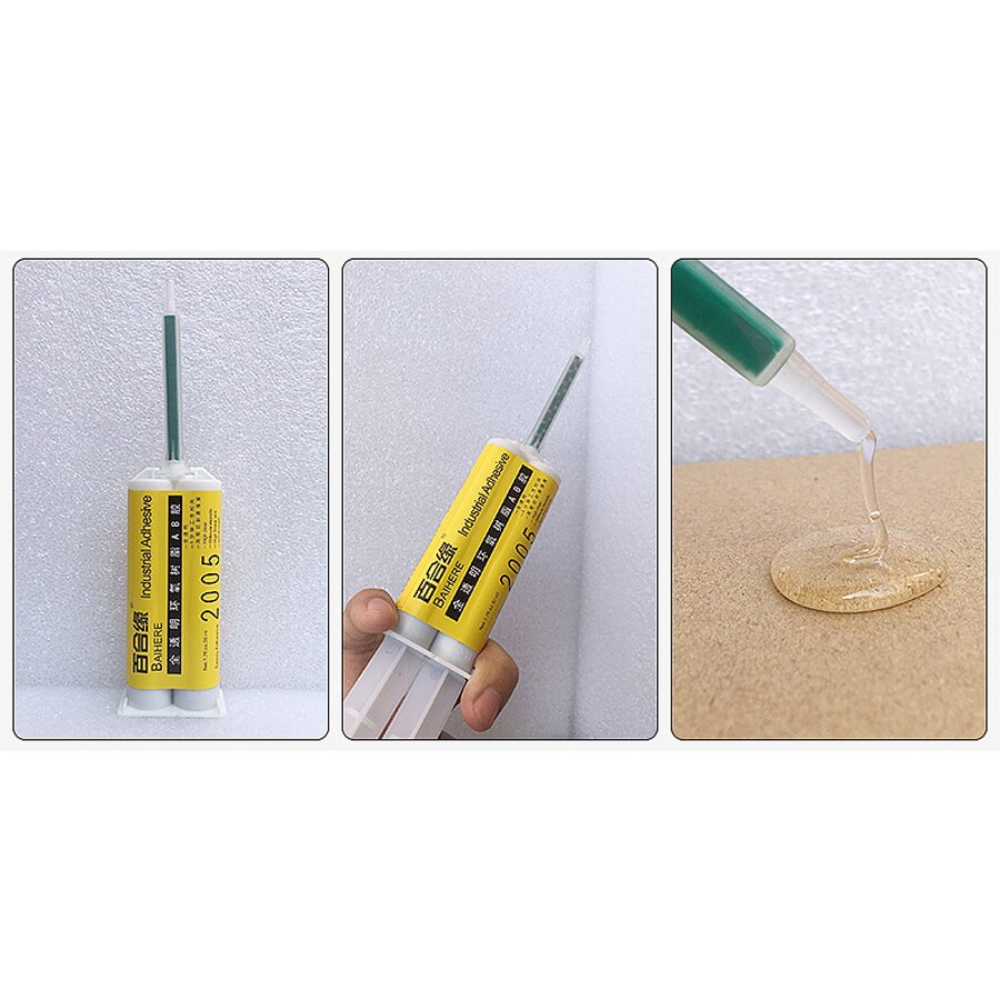 50 ml de resina epoxi AB pegamento Super fuerte adhesivo líquido de Metal de vidrio de madera de parte del coche de la pantalla táctil de diamantes de imitación transparente bond