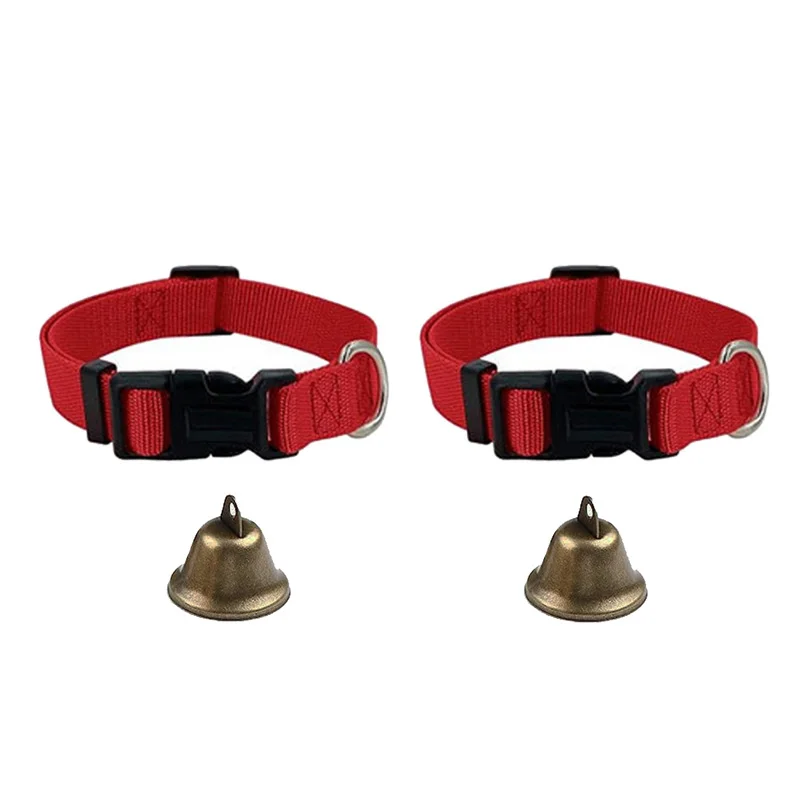 Colliers de chèvre réglables avec cloches, laisse pour chien, corde en Nylon, mouton, pâturage, cloche en cuivre, accessoires pour animaux de ferme: SCARLET
