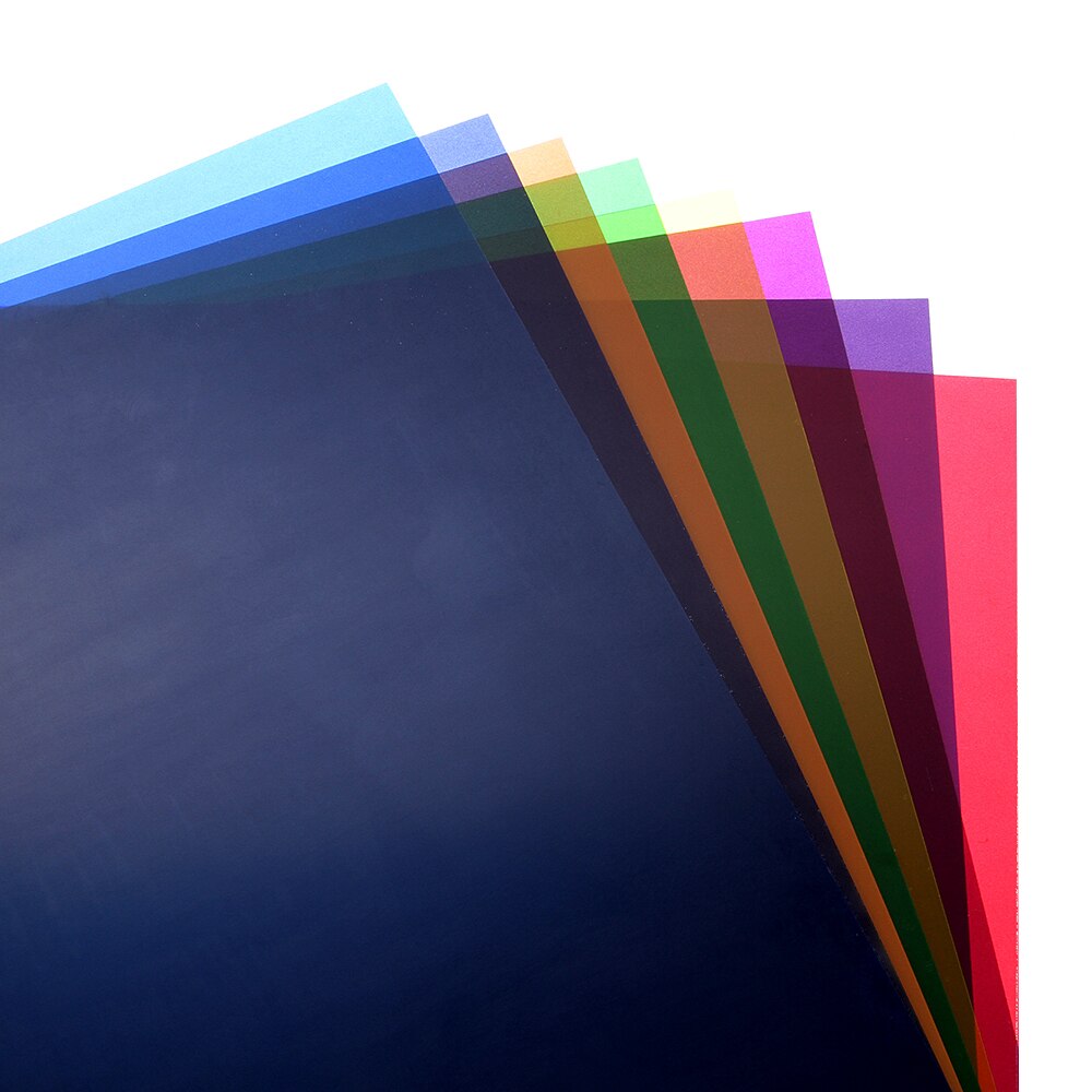 12 " x12 " /30 x 30cm transparent belysningsfilter gel korrektion ark til videokamera studie strobe flash lys 8 farver