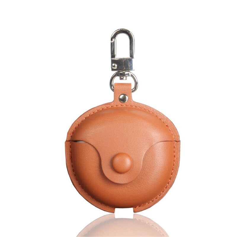 Funda de cuero PU para OPPO ENCO W31, funda protectora para OPPO ENCO W31, caja de carga, accesorios portátiles con gancho: Naranja