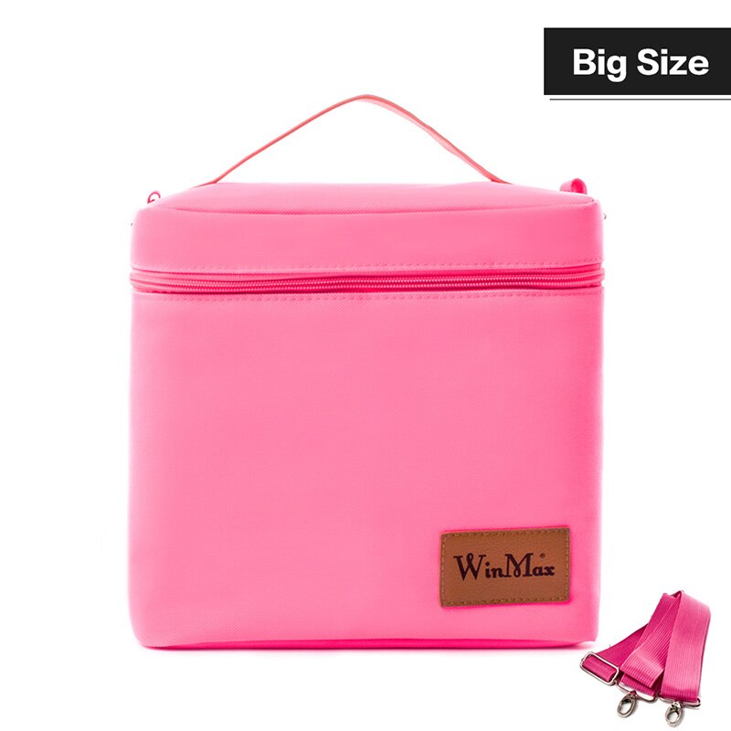 Winmax Outlet Black Insulated Daily Lunch Bag Box Sets Portable Big Container Food Thermal bag Picnic keep Cooler Bags 4 colors: big pink