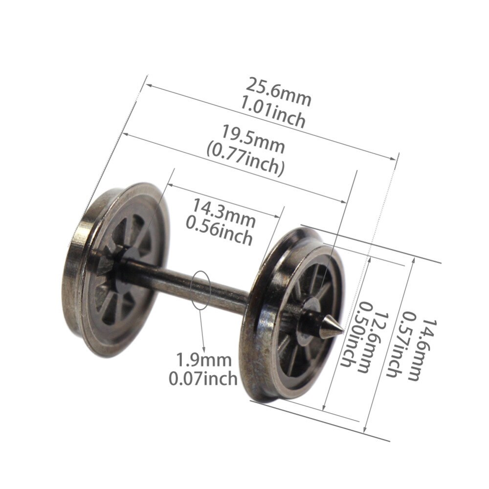 HP1487 Modeltreinen 12Pcs/24Pcs Ho Schaal 1:87 38 &#39;&#39;Metalen Spoked Dc Wielen