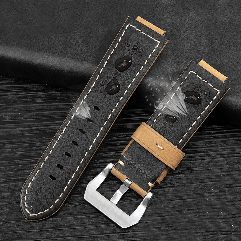 For TIMEX Watchband Men's Tide Compass Strap T2N721 T2N720 W2R55500 TW2T76500 Convex leather wristwatch chain 24x16mm with tools
