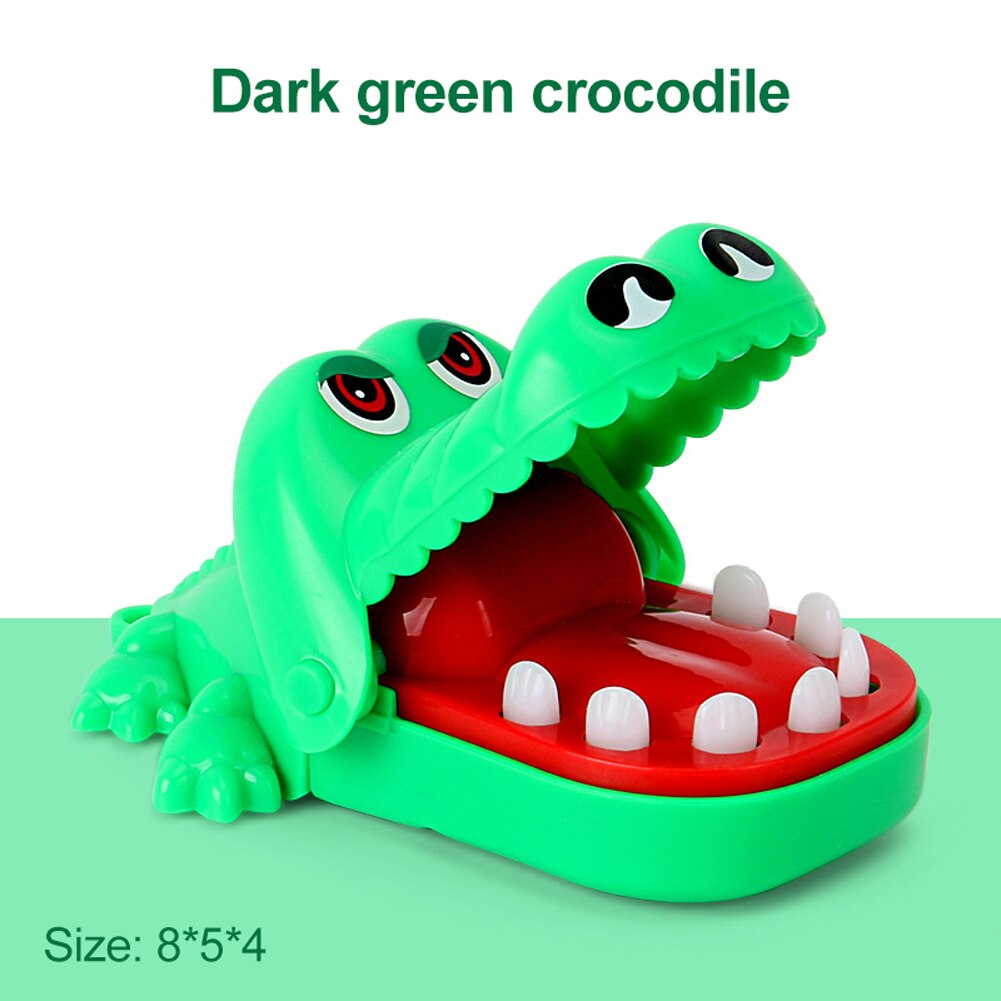 Draagbare Kleine Size Crocodile Mouth Tandarts Bite Finger Game Funny Gags Speelgoed Met Sleutelhanger Voor kids: green