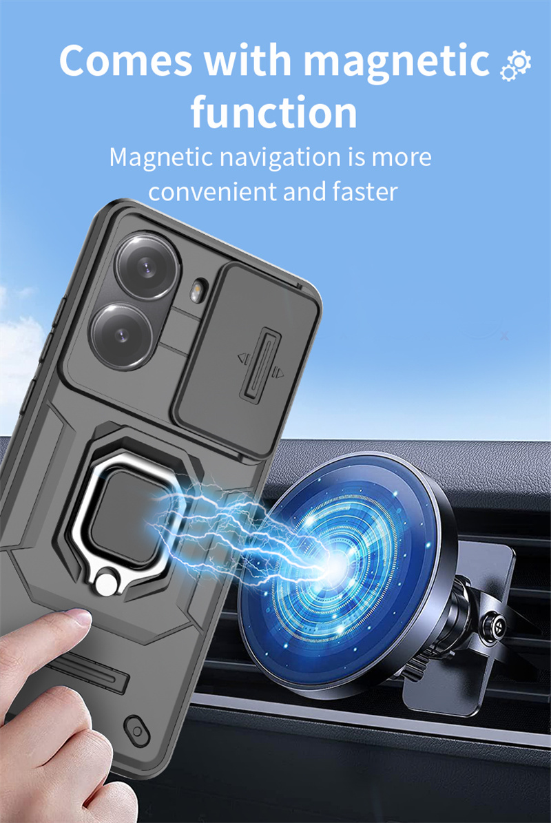 For Xiaomi Poco X7 Pro 5G Case Slide Lens Armor Phone Case for Poko Poxo Pocco Little X 7 Pro X7Pro Magnetic Ring Holder Cover