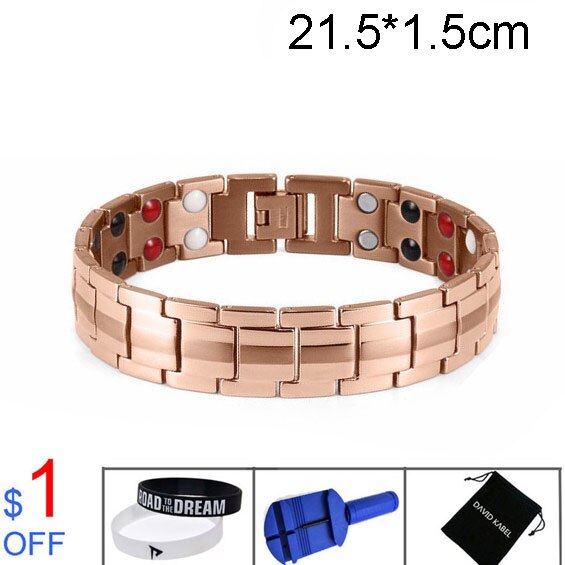 Bracelet d'équilibre énergétique Tourmaline Double rangée pour hommes bijoux de soins de santé hologramme Germanium Bracelets de thérapie magnétique guérison: B