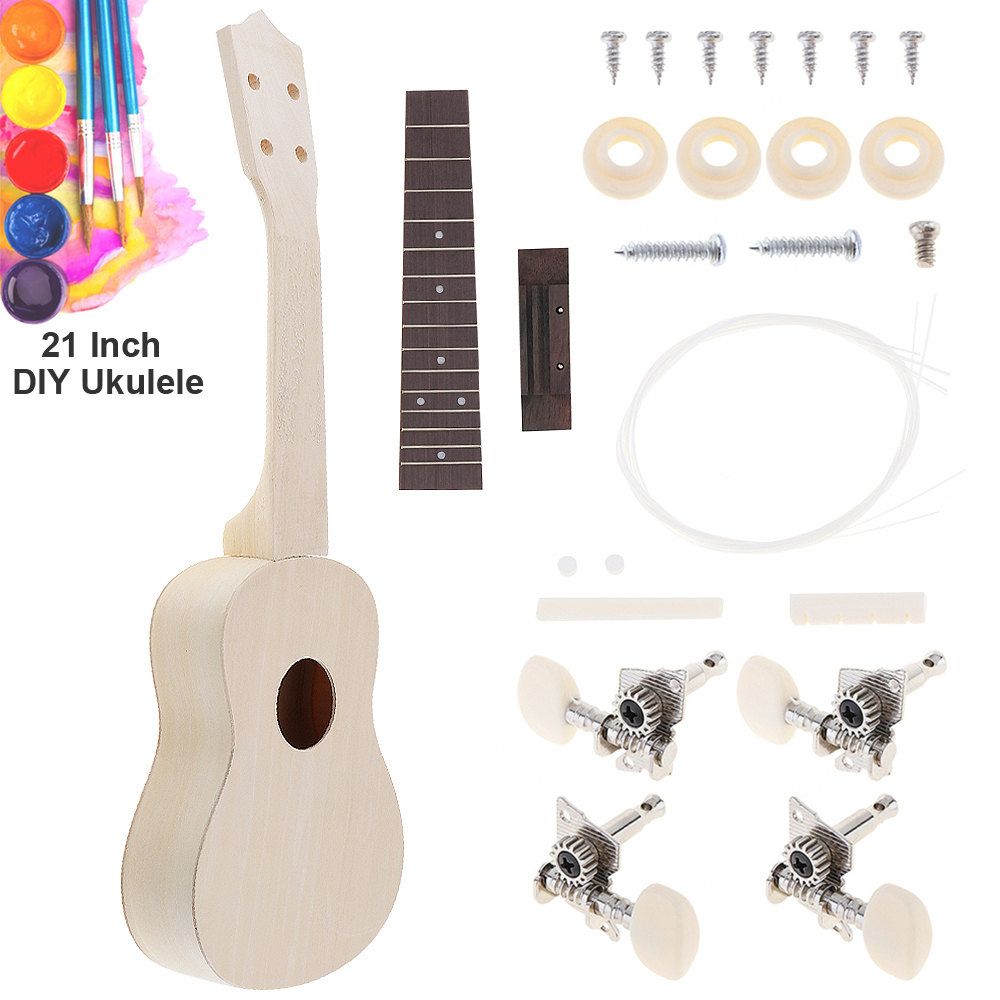 21 zoll Einfache Ukulele DIY Bausatz Hawaii Gitarre Handarbeit Unterstützung Malerei freundlicher