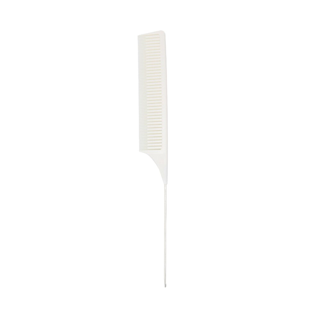 Peine fino de plástico resistente al calor para realzar el cabello, peine de estilismo de salón, peine de tinte separado para peluquería: White