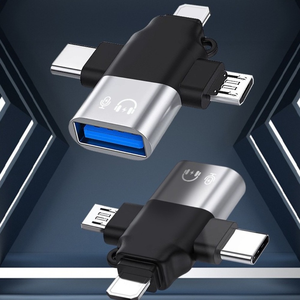 Universal OTG 3-in-1 Adapter Plug Play Schnellladung Datenübertragungskonverter Tragbarer 3-in-1 Typ-C-Adapter