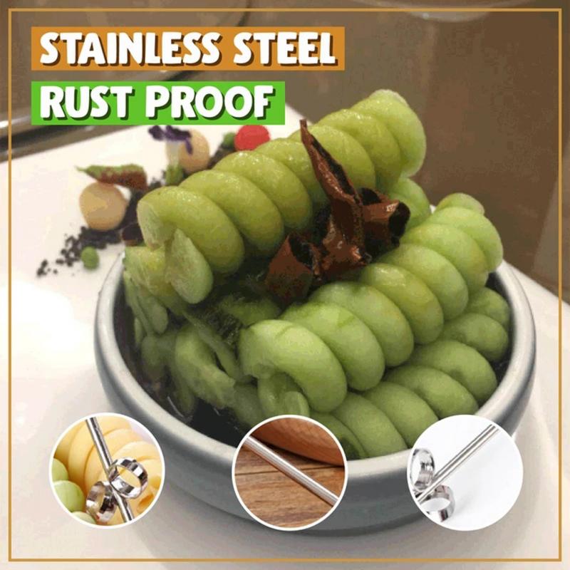 Magic Spiral Cutter Stainless Steel Rotating Machine Manual Magic Roller Spiral Slicer Radish Potato Spiral Cutter