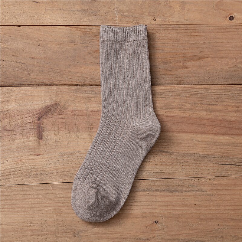 Japanese Loose Socks High School Girls Harajuku Socks Solid Colors Needles Knitting Striped Cotton Socks Women yellow blue black: AC01-6