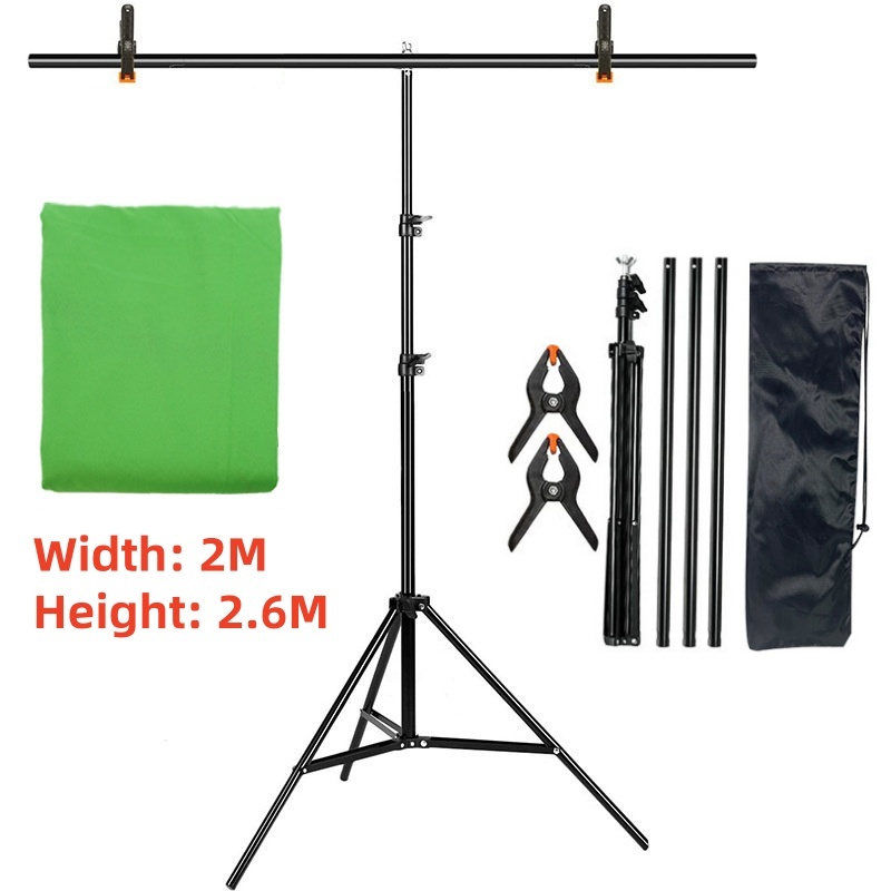 T-Shape Backdrop Stand Kit with Background Cloth Video Chroma Key Green Screen Frame Stand For Photography Photo Studio Props: Deep Purple
