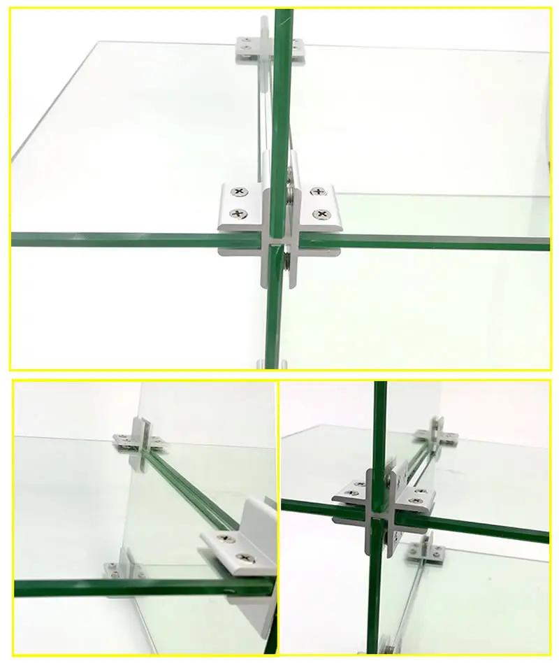 Showcase clamp connector Buckle for 4mm to 12mm glass Acrylic without drilling yourself DIY glass cabinet aluminum clips