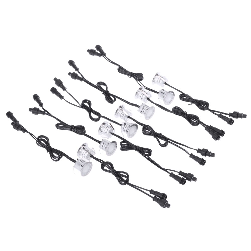 10PCS LED Deck Lights 6W 500LM Small Recessed In-ground Underground IP67 Waterproof Spotlight Landscape Decorations Lamps