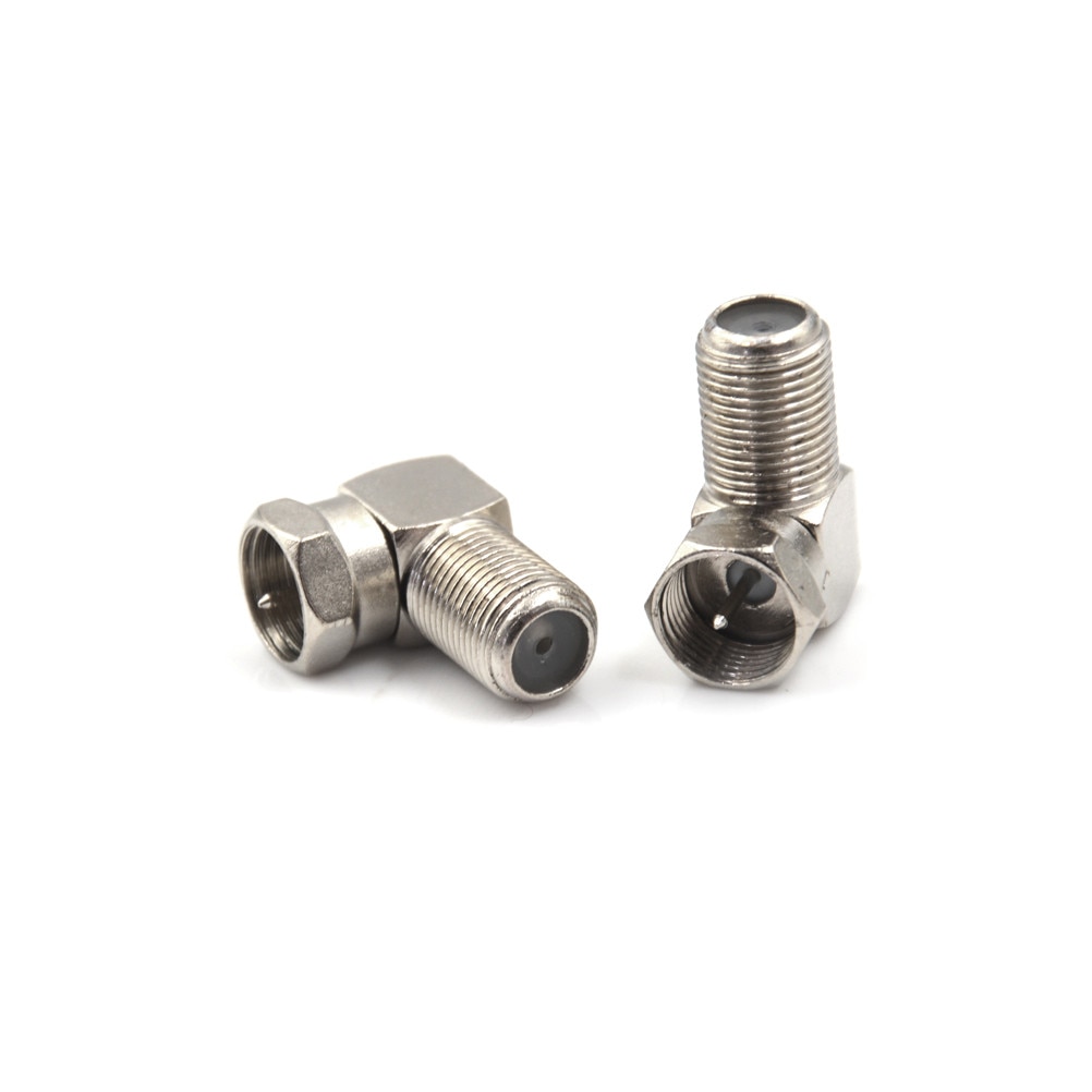 5pcs 90 Degree Right Angled TV Aerial Cable Connector RF Coaxial F Female Socket To TV Male Plug Coaxial Connector