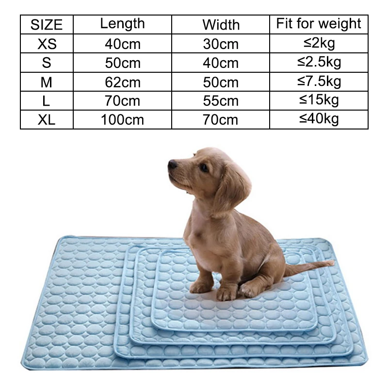 Kjølematte for hunder og katter sommerkjølematte for kjæledyr, slitesterk vanntett hundeseng, kjølematte for små, mellomstore hunder, giftfri