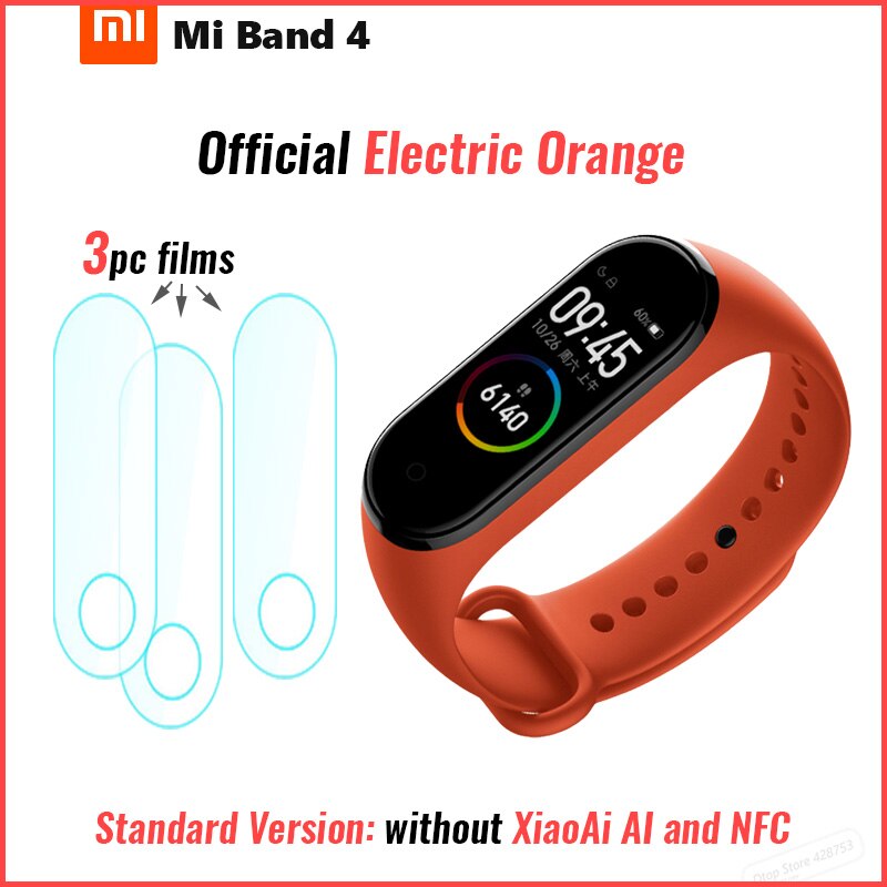 Originele Xiaomi Mi Band 4 Smart Band 4 Polsband Fitness Armband Music Control Armband Bluetooth 5 Amoled Kleur Touch Screen: Official e orange
