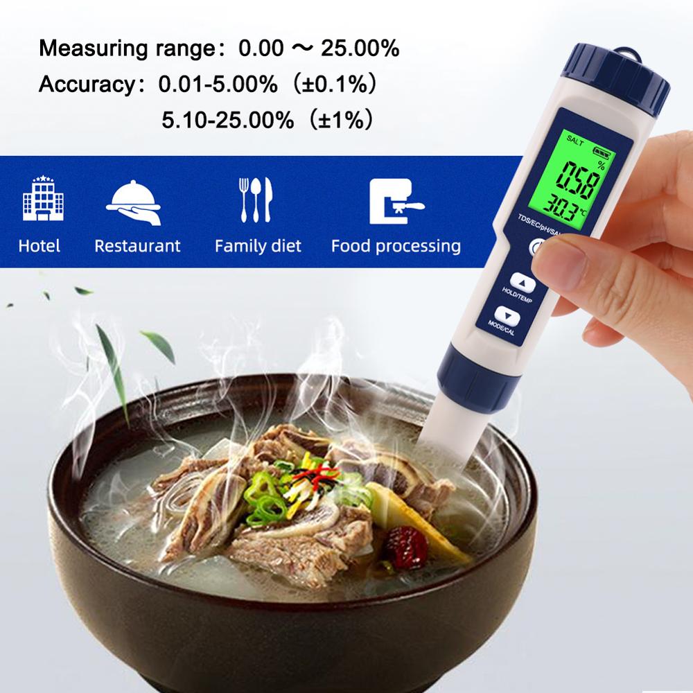 Medidor digital de salinidad de agua de mar de alta precisión para cocina, medidor de concentración de sal, salímetro para Alimentos, Agricultura, estanque de peces, sopa