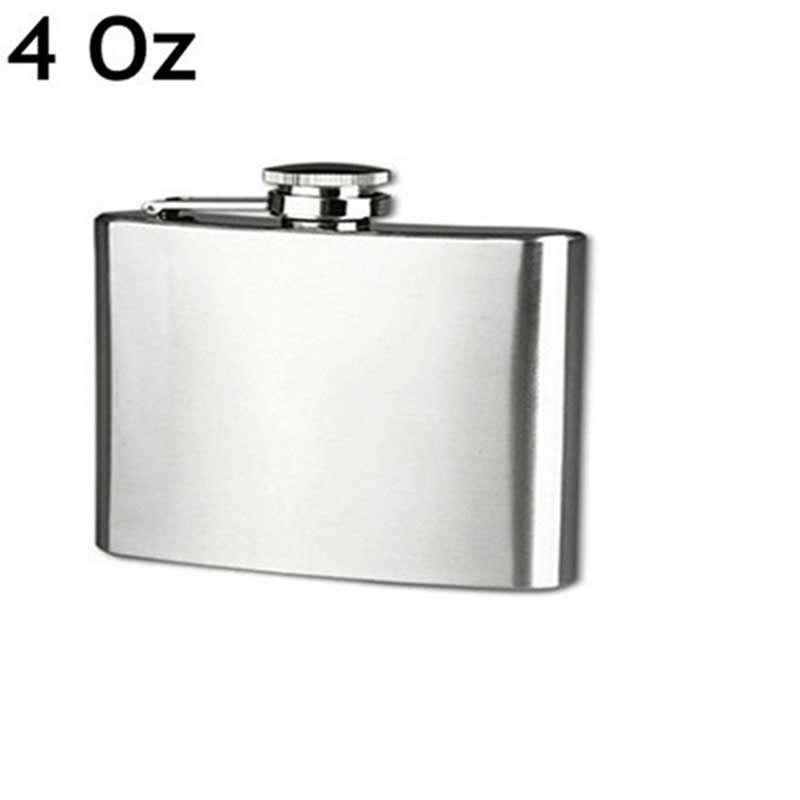 Stainless Steel Hip Liquor Flask Whiskey Alcohol Pocket Wine Bottle 4-10OZ 18oz E2S: 4oz