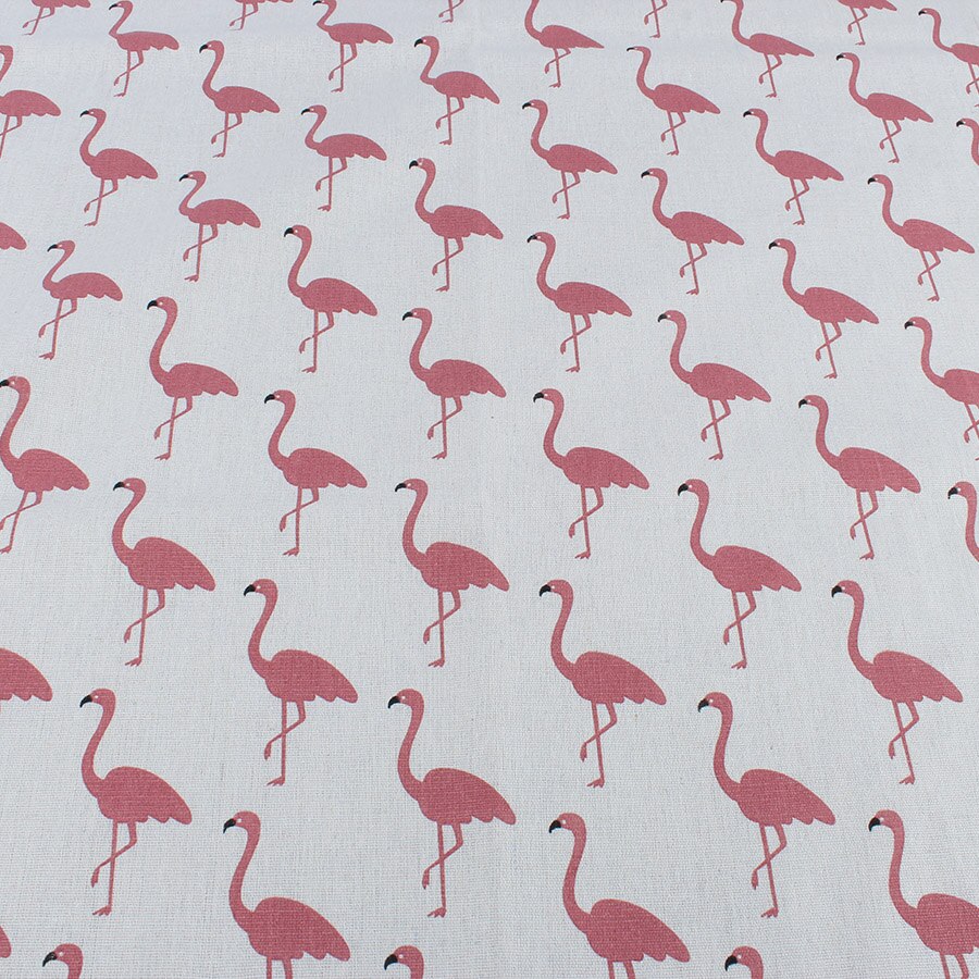 Flamingo Cotton Linen Fabric Patchwork DIY Craft Handwork Home Decor by the Yard
