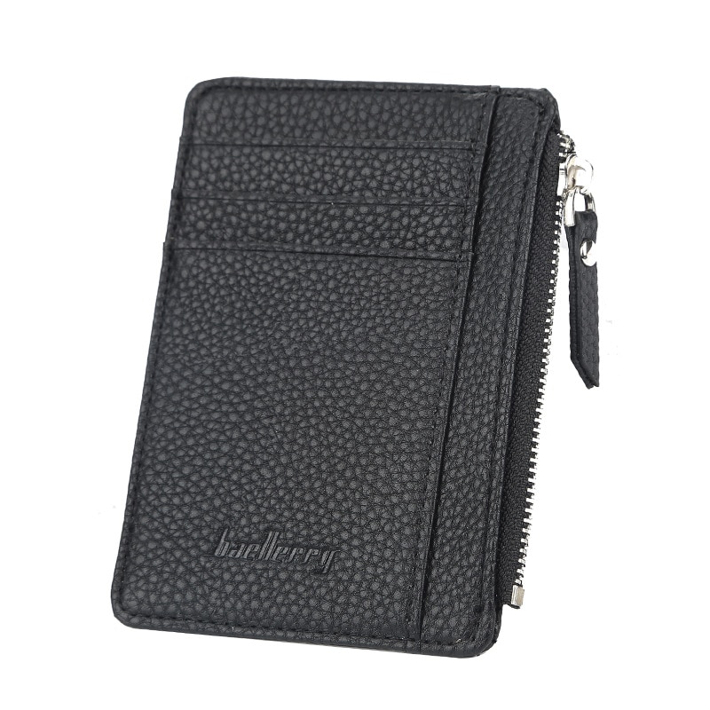 Mode Mannen/Vrouwen Mini Id-kaart Houders Business Credit Card Houder Pu Leather Slim Bankkaart Case Organizer Wallet rits