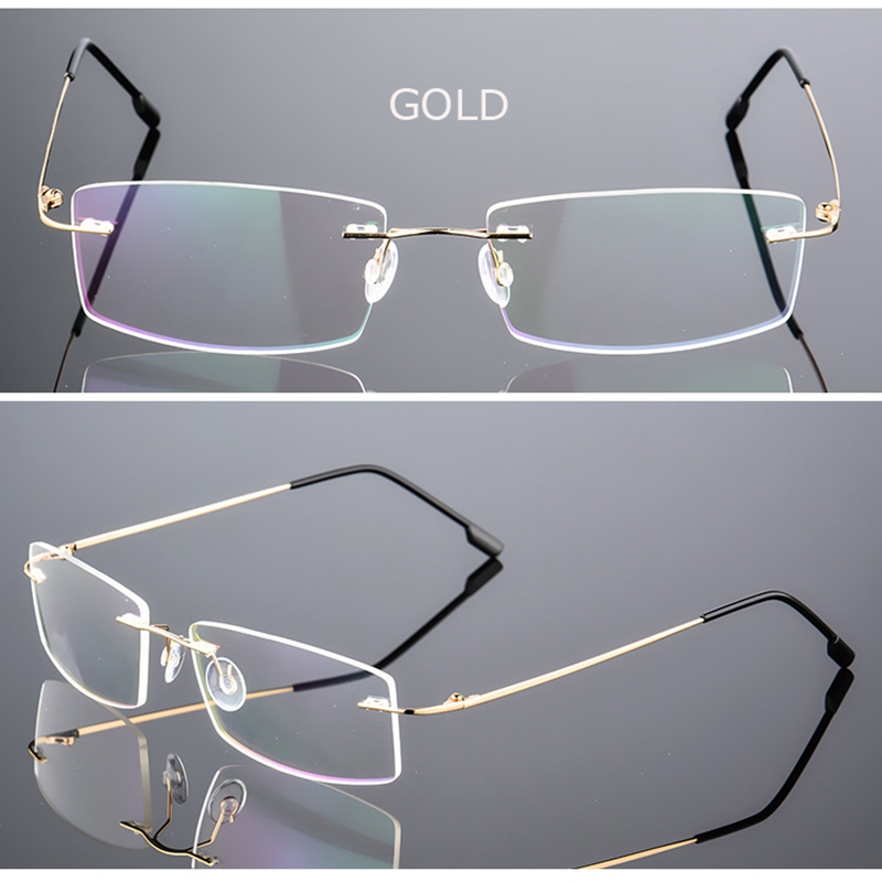 Spectacle Frame Eyeglasses Men Women Rimless Computer Optical Female Male Transparent Clear Lens Glasses Frame QF246