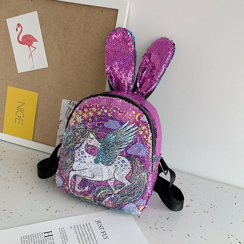 Variable farbe Pailletten Einhorn Rucksack mädchen holographische schule tasche glänzende student kleine rucksack kinder daypack Mochila: 5