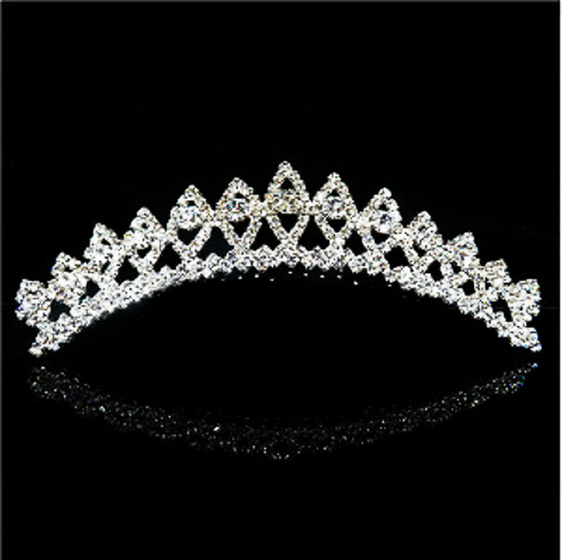 Wedding Nuziale di Cristallo Tiara Corone Principessa Queen Cuore Fasce Del Fiore Accessori Per Capelli Da Sposa per la Sposa monili Dei Capelli: H97JM